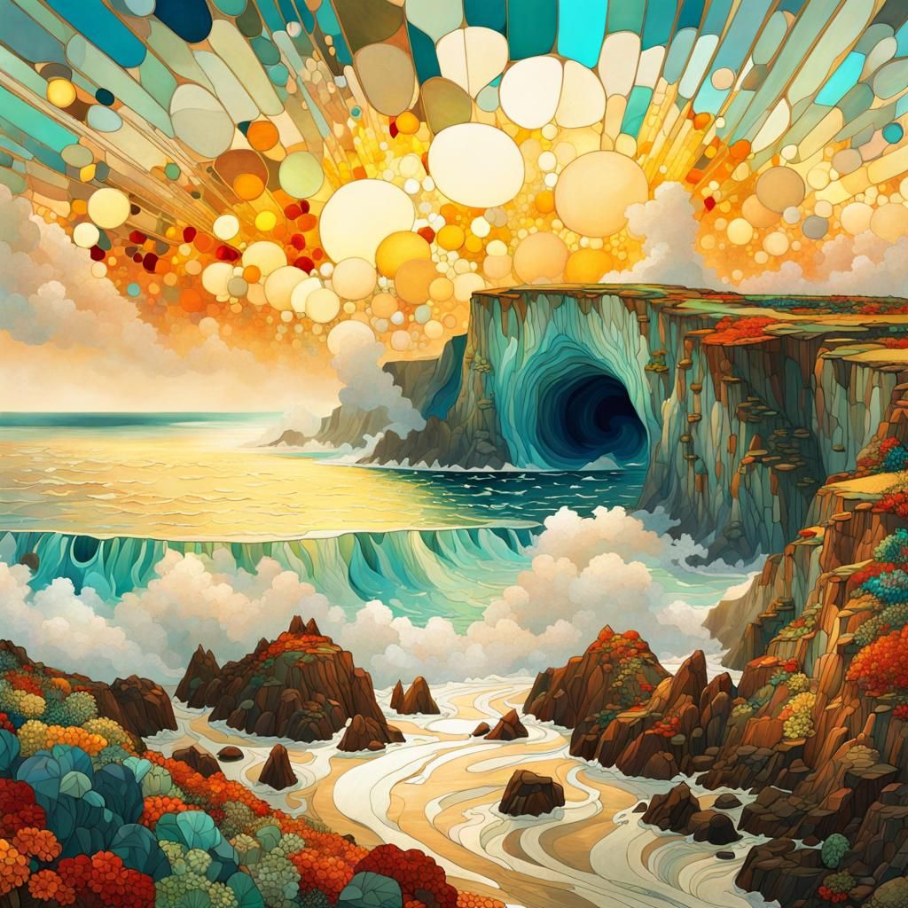 glass cliffs and seascape   by @Paulo