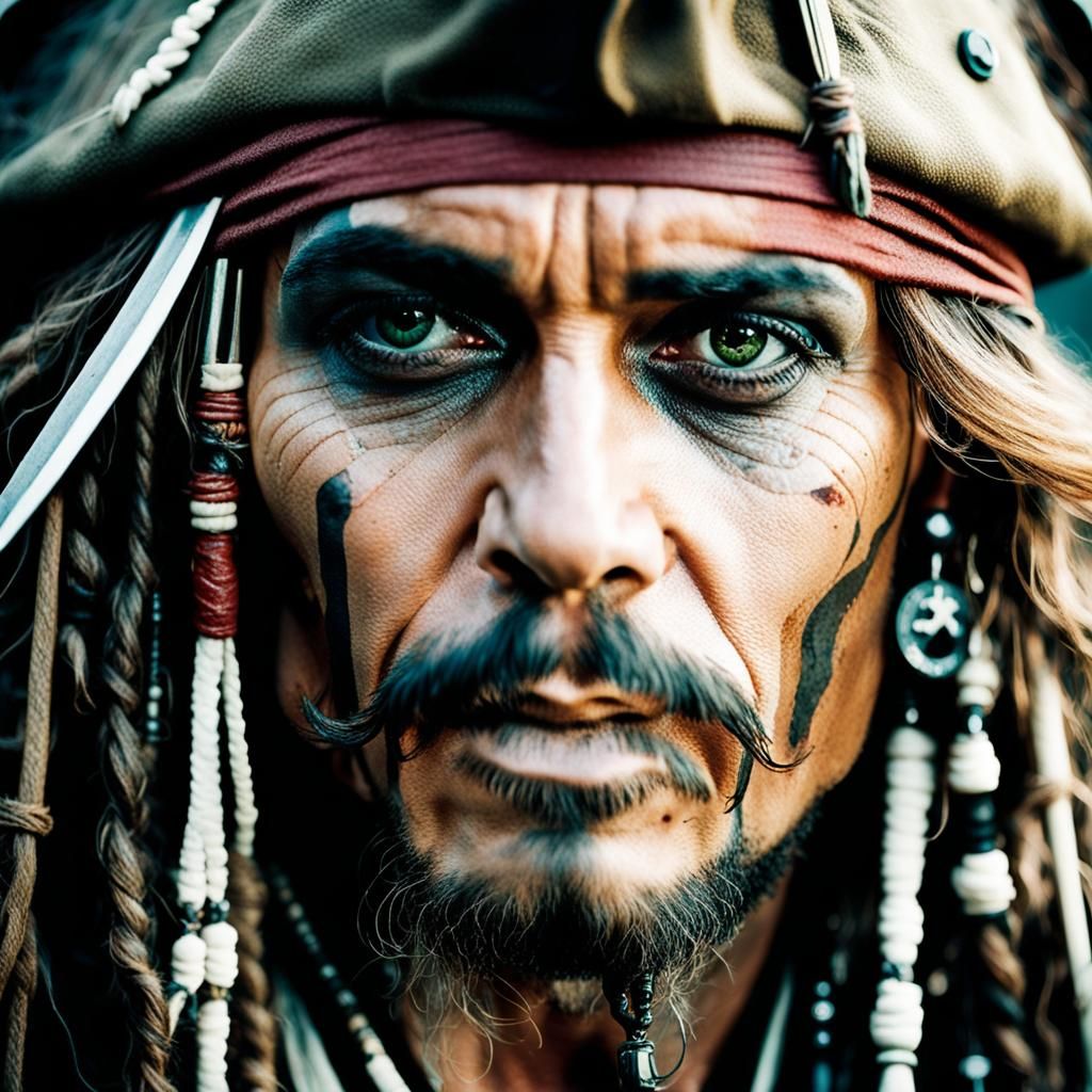 captain jack sparrow from pirates of the carribean, in the s...