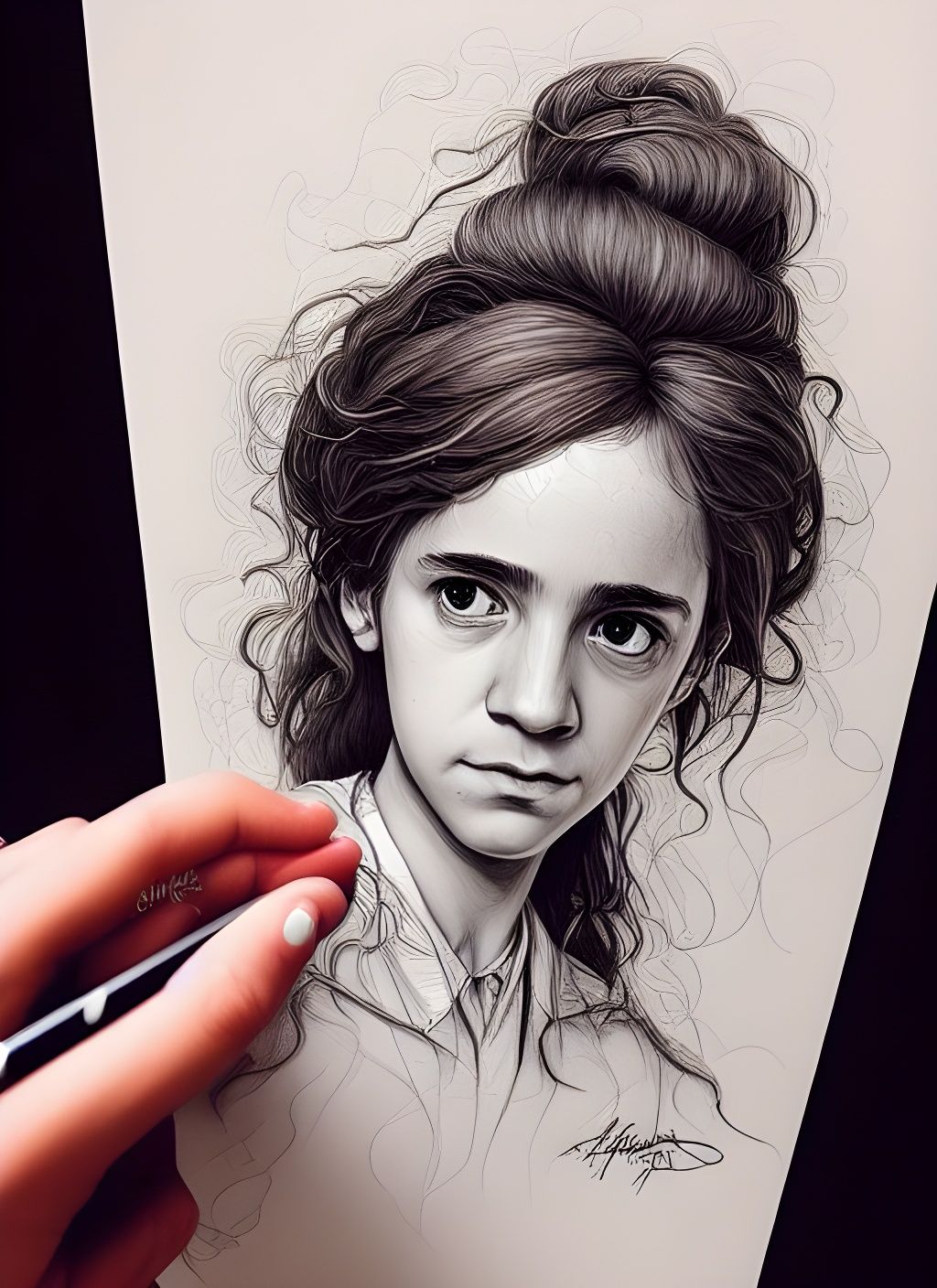 Hermione Granger Drawing - AI Generated Artwork - NightCafe Creator