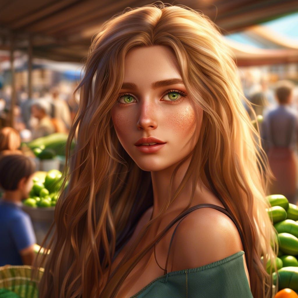 A Pretty Girl In A Crowded Farmer s Market Market Vendors Upper Body a-pretty-girl-in-a-crowded-farmer-s-market-market-vendors-upper-body