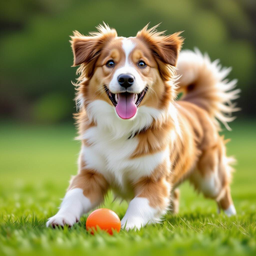 dog playing with ball - Start Image 2