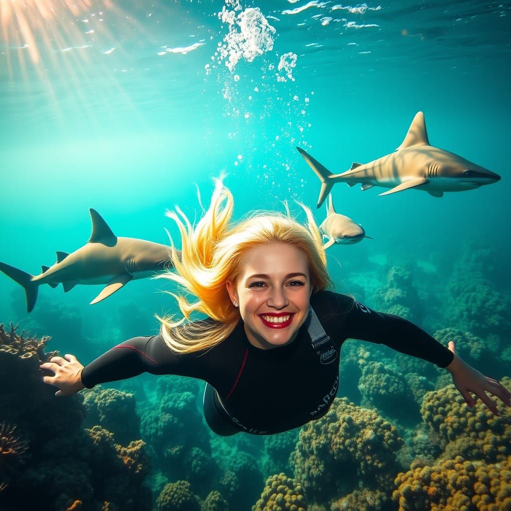 Swimming with friends.