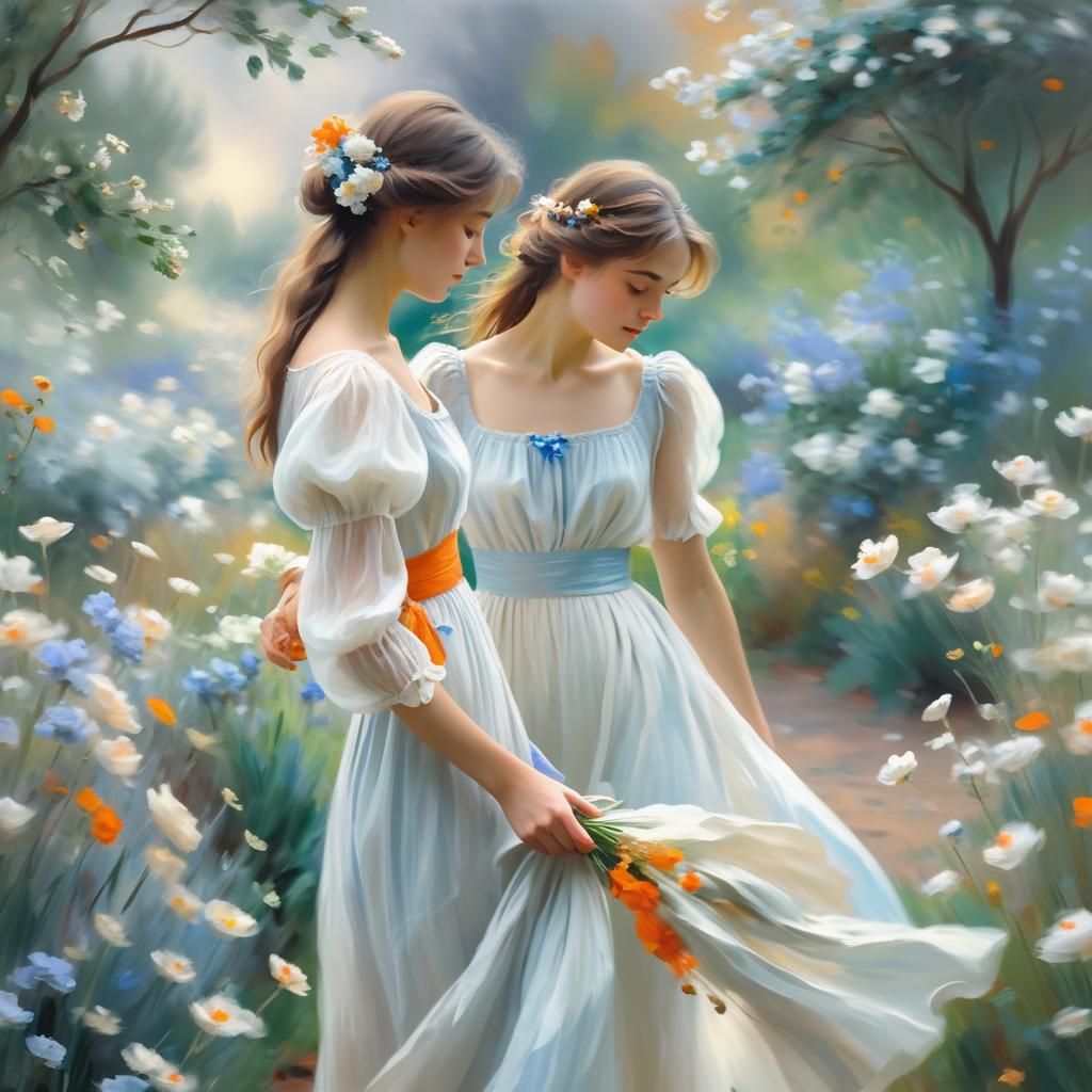 Claude Monet complementary colors cool colors storybook feel flowers oil on canvas 