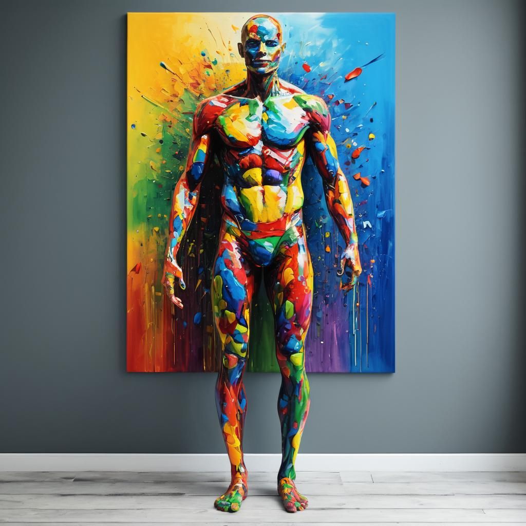 full body multi colorful painting AI Generated Artwork NightCafe