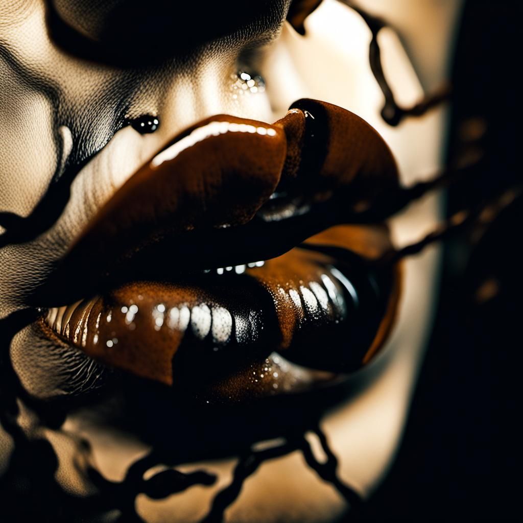 Black lips brown lips Black ink brown ink Black gemstone brown gemstone 