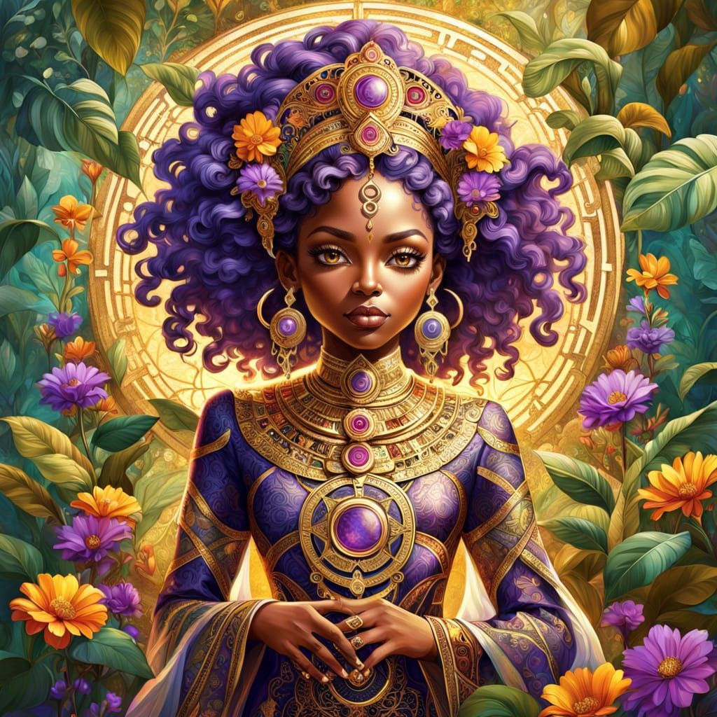 Luxurious Goddess of Abundance in Infinite Harmony