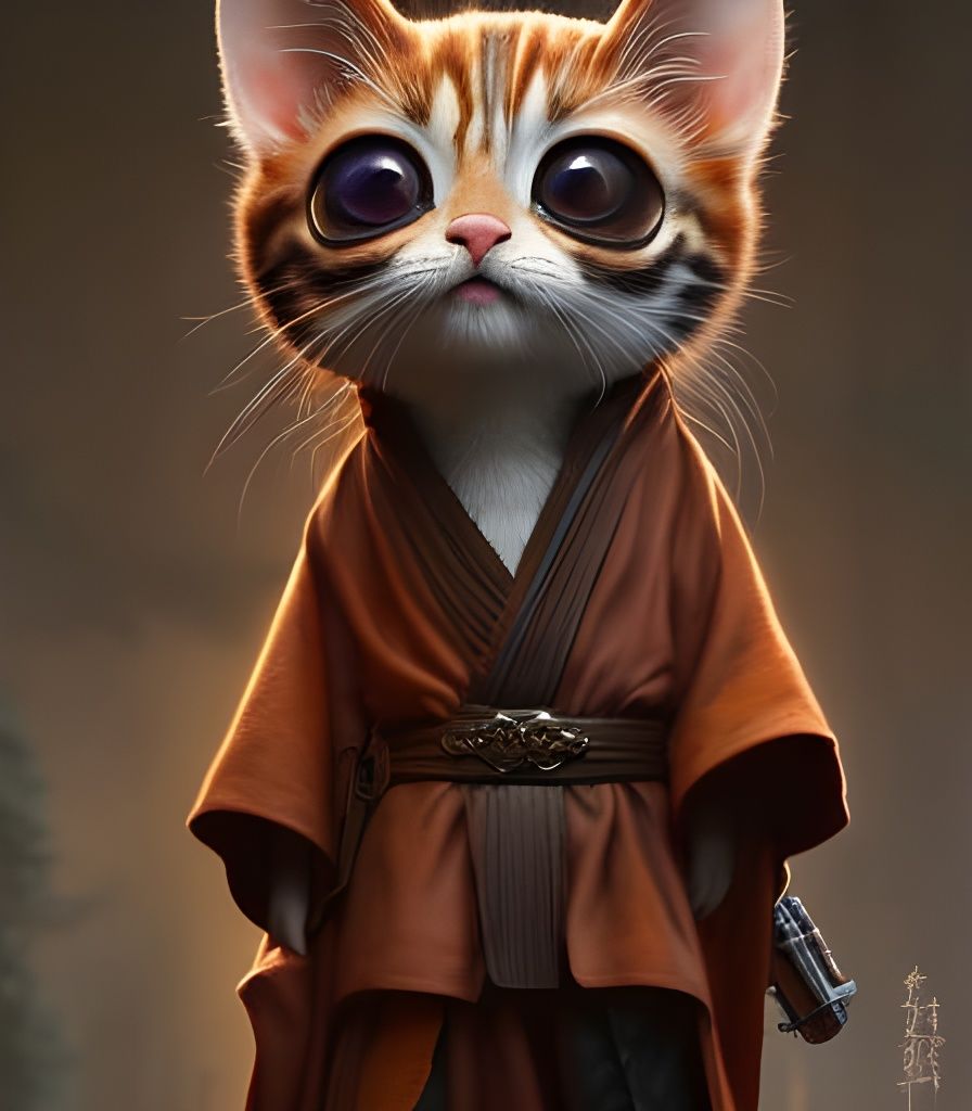 Jedi kitten   by @Cilia