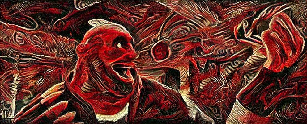 Demogon Realm (Claude Monet and Navajo woven art)