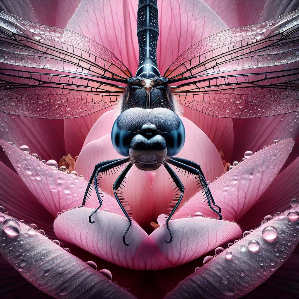 Dragonfly on Petals