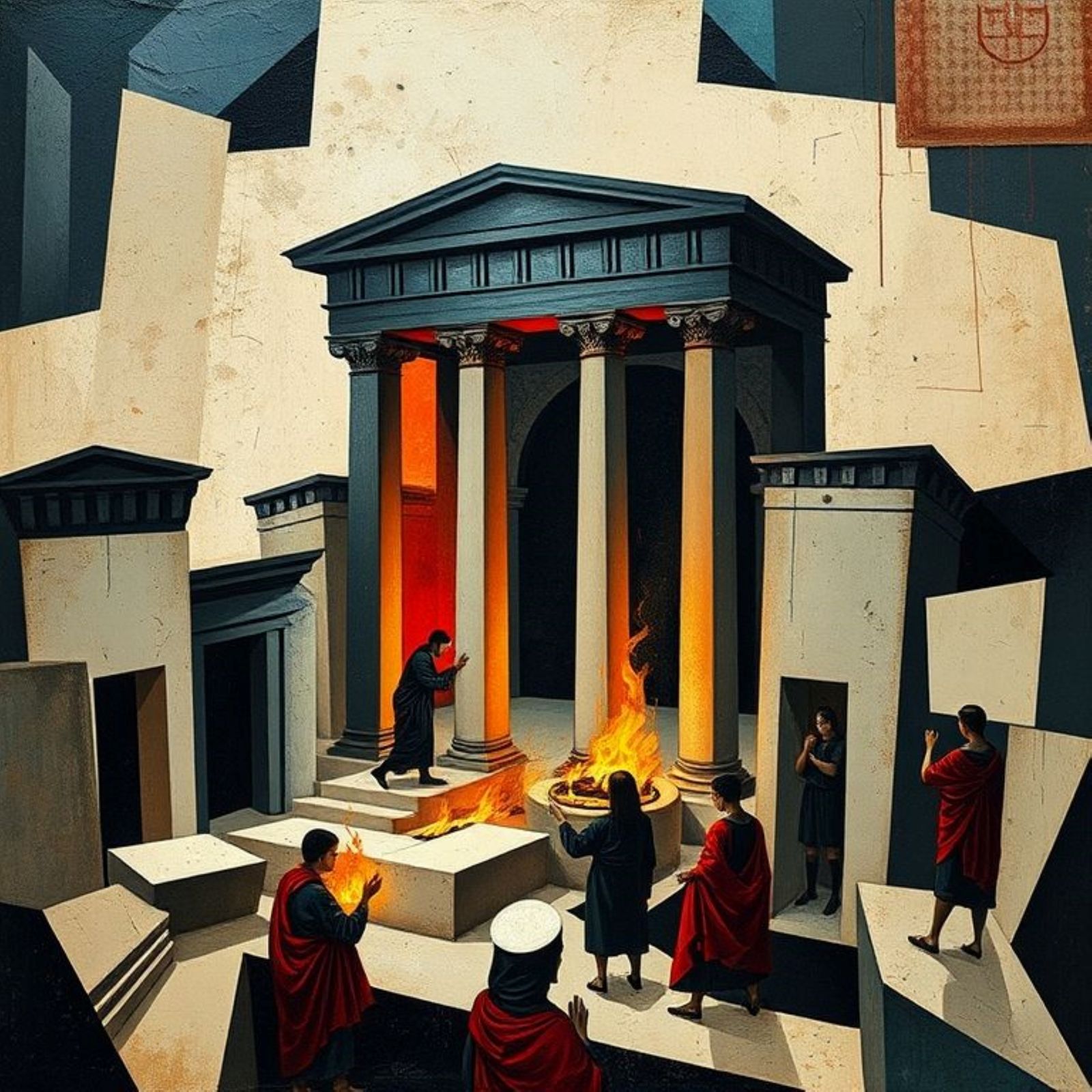 An avant-garde Cubist painting in the style of Pablo Picasso