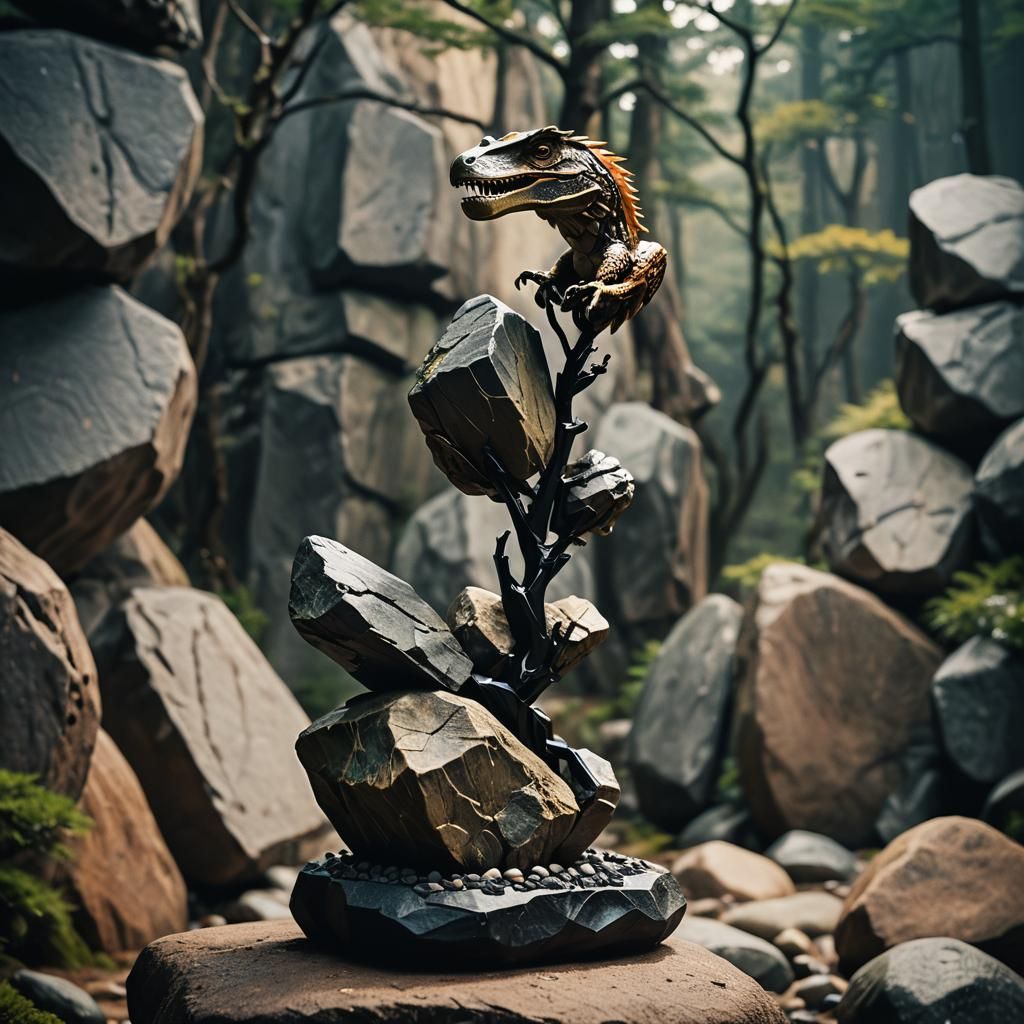 Japanese rocks inspired balancing creative pen holder design