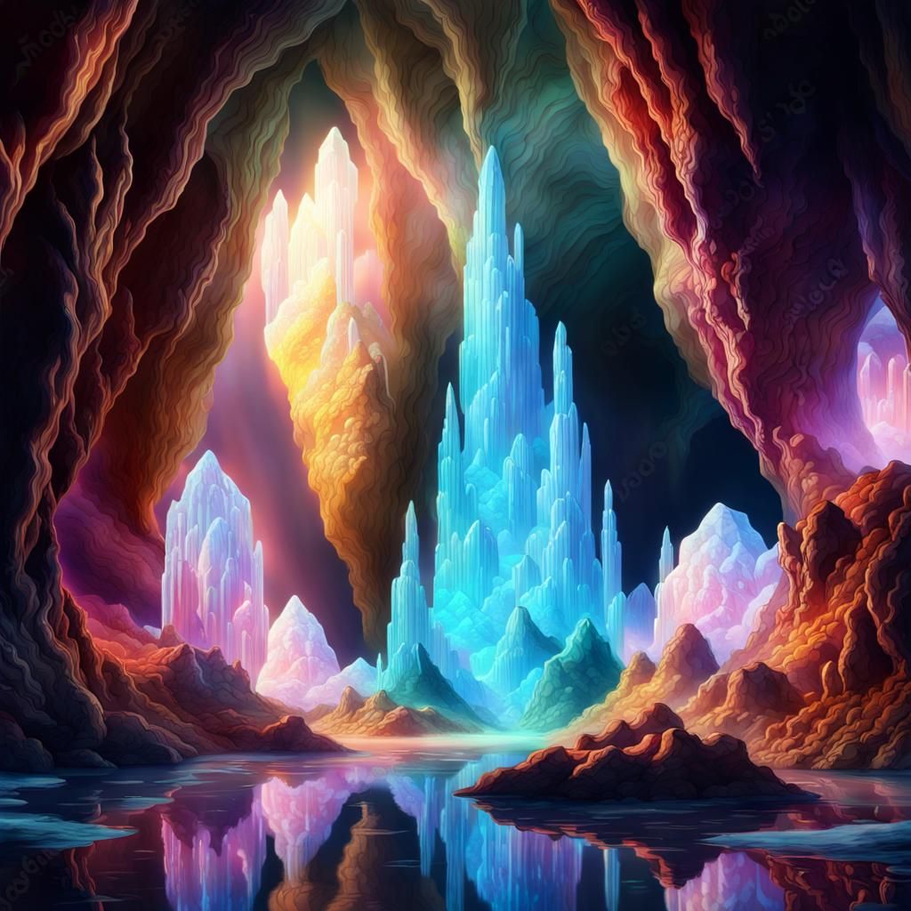 Ethereal Crystal Cave - Ai Generated Artwork - Nightcafe Creator