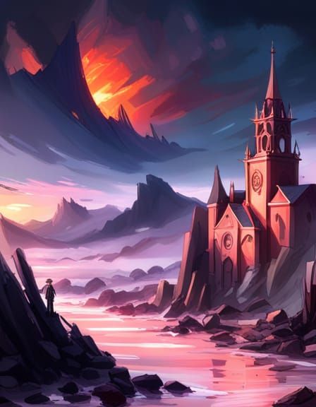 Gothic Church of The Volcanic Island (SDXL)