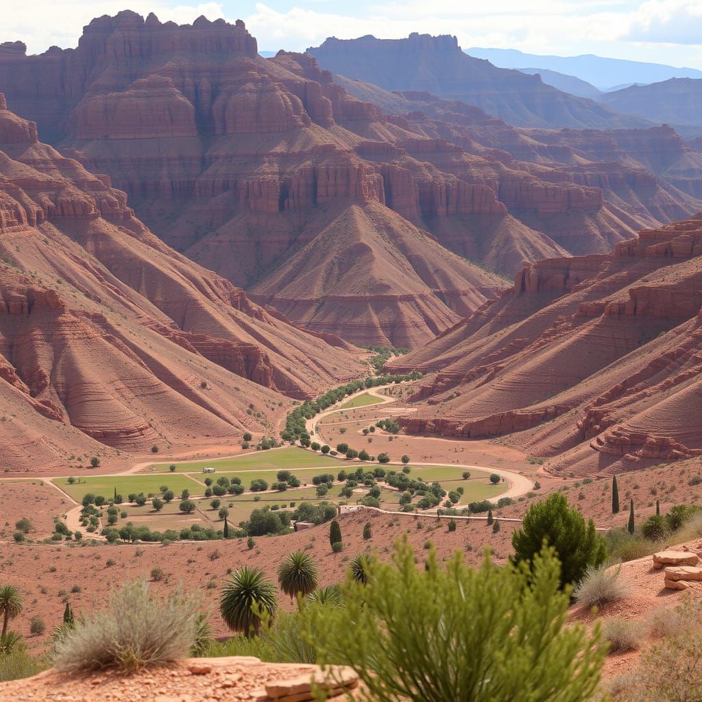 Surreal Desert Landscape in Vibrant Colors