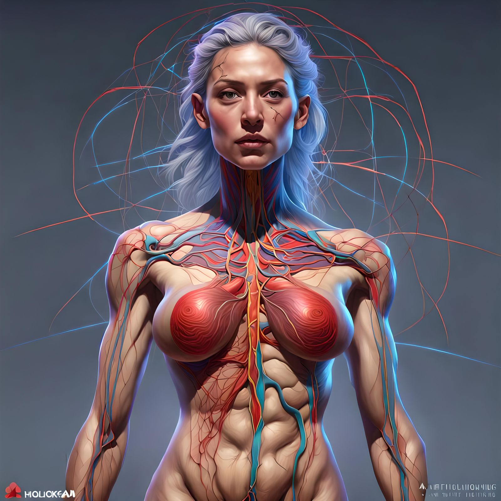 full body female painting in the style of alex gray - AI Generated Artwork  - NightCafe Creator