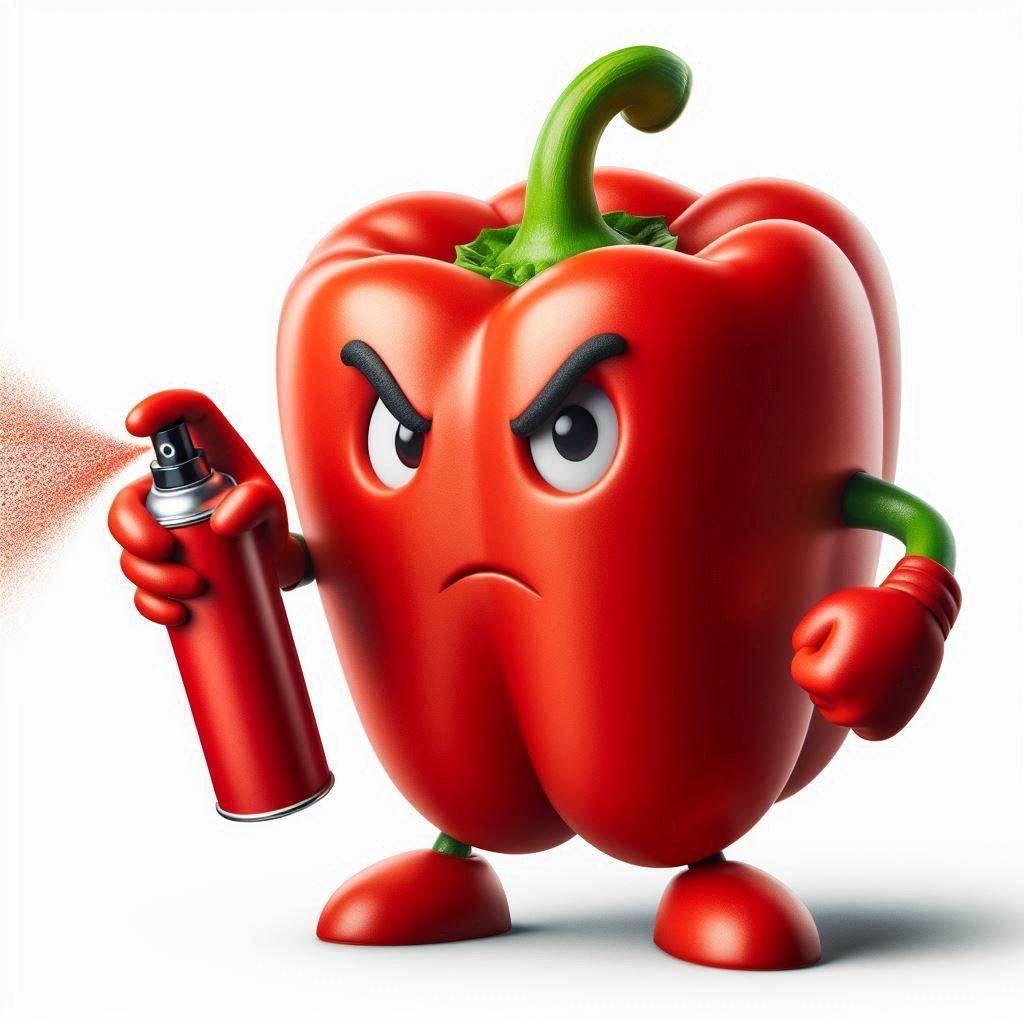 bell pepper pepper sprayin'