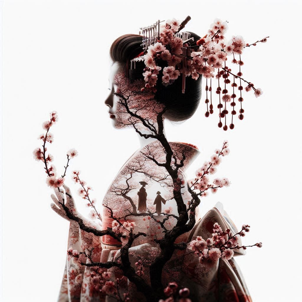 double exposure beautiful fantasy portrait landscape..