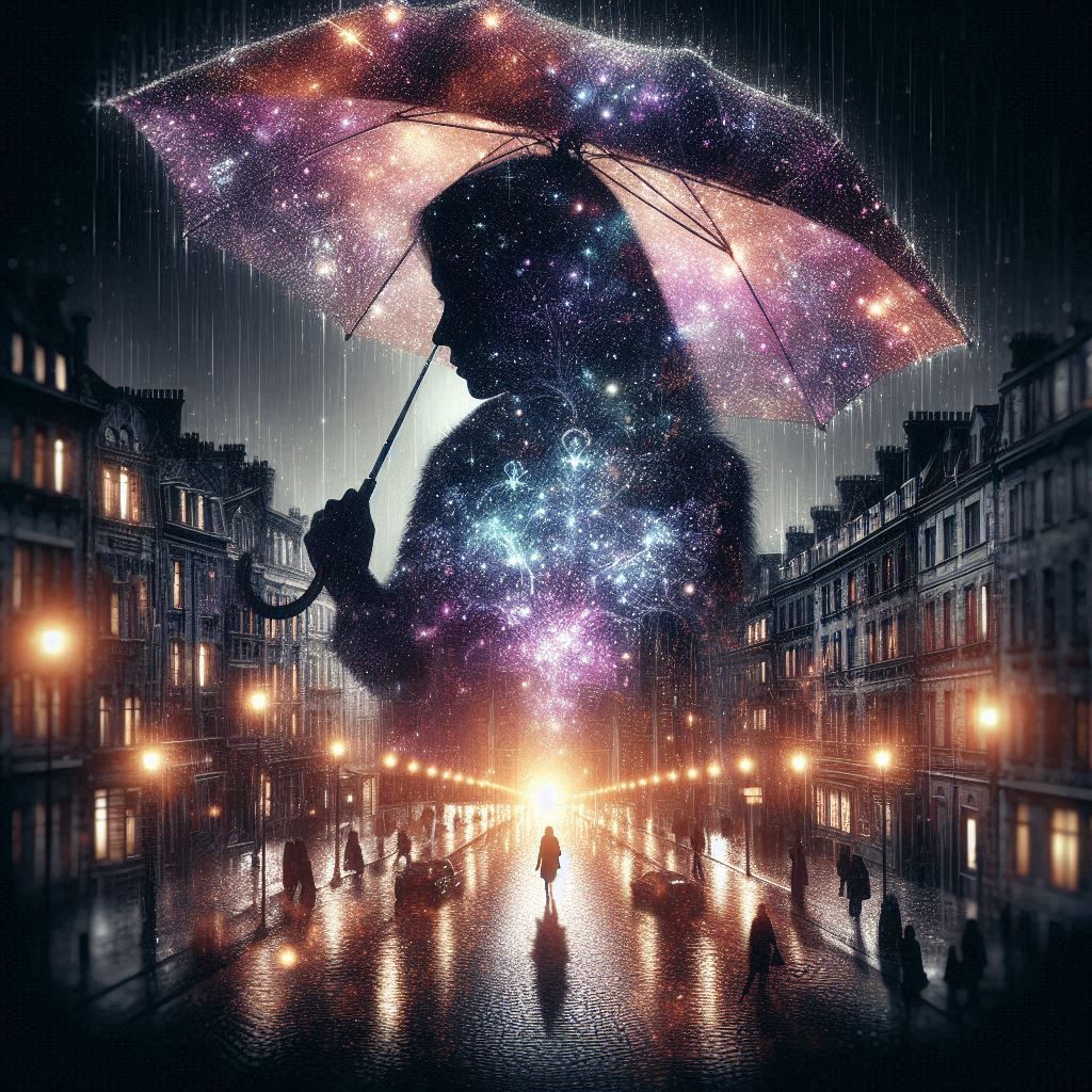 Double exposure portrait