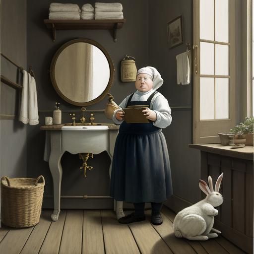 The fat rabbit Olya lived with a dead man who did not use th...