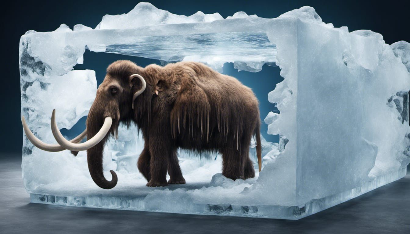 A wooly mammoth encapsuled in ice - AI Generated Artwork - NightCafe ...