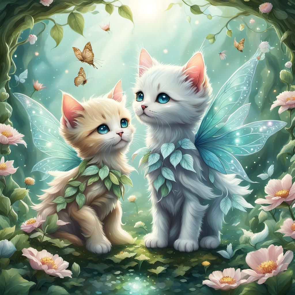 Springtime Fairy kittens