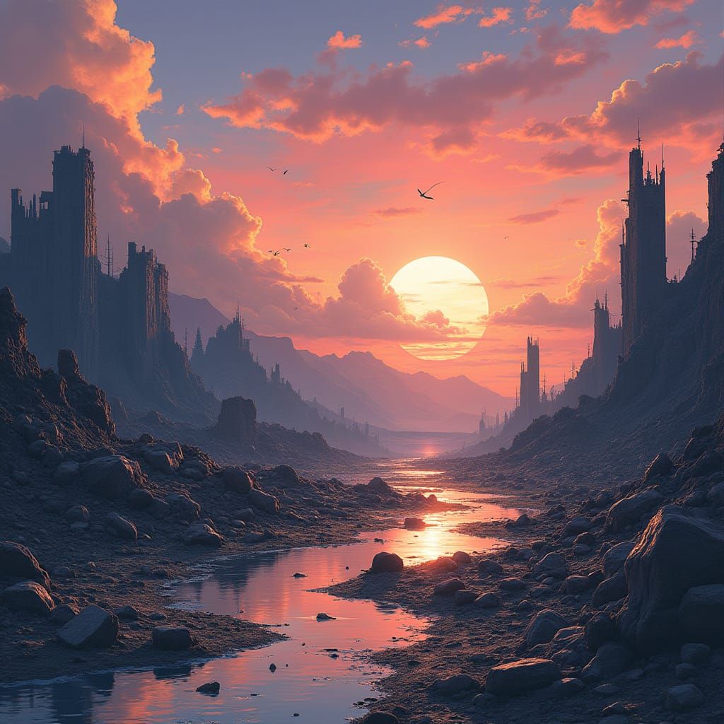 Post-Apocalyptic Landscape in Anime Style