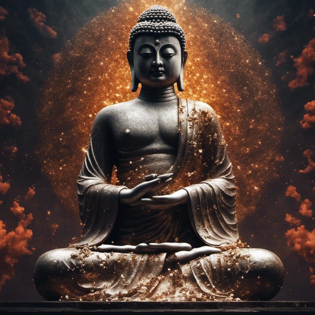 Glittersploding Statue of Buddha