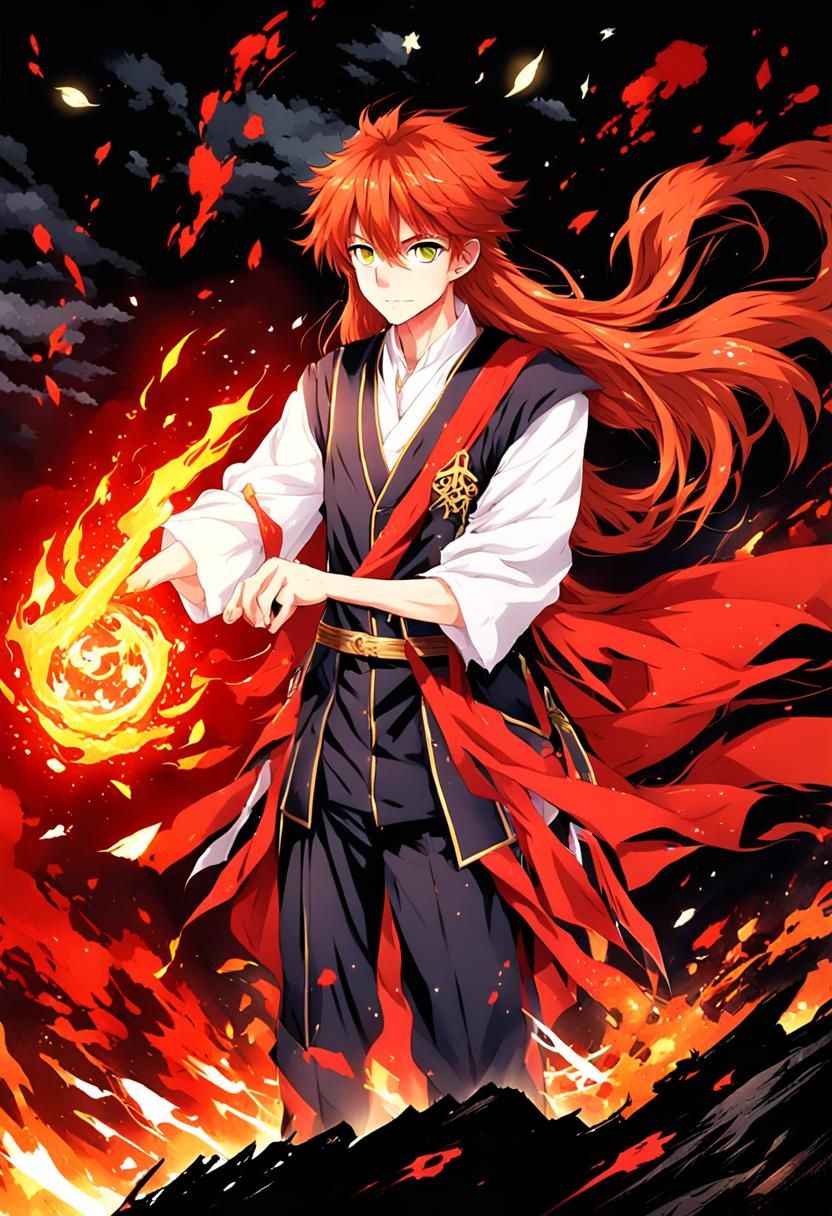 red hair wizard in the ash by artist "anime", Anime Key Visu...