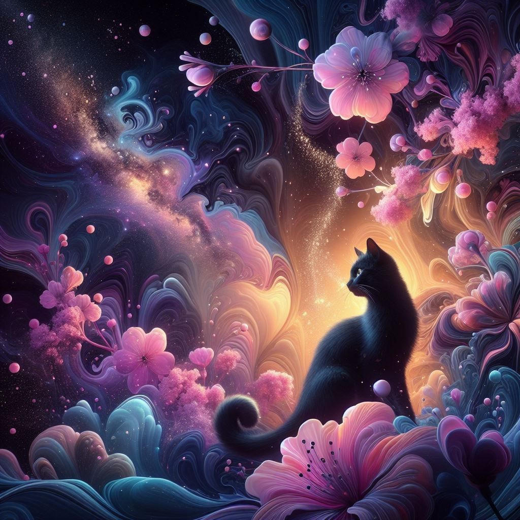 cosmic black cat - AI Generated Artwork - NightCafe Creator