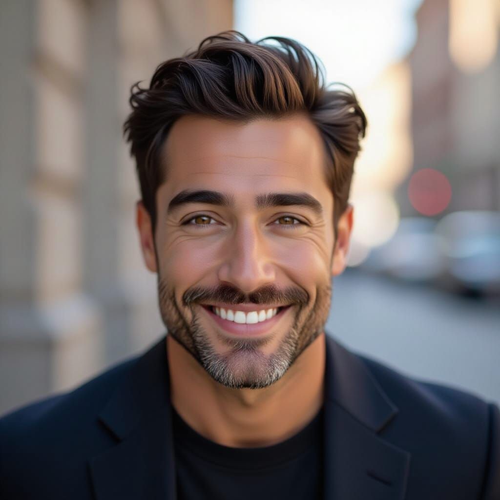 Humorous, Chubby Man Portrait in Studio Lighting