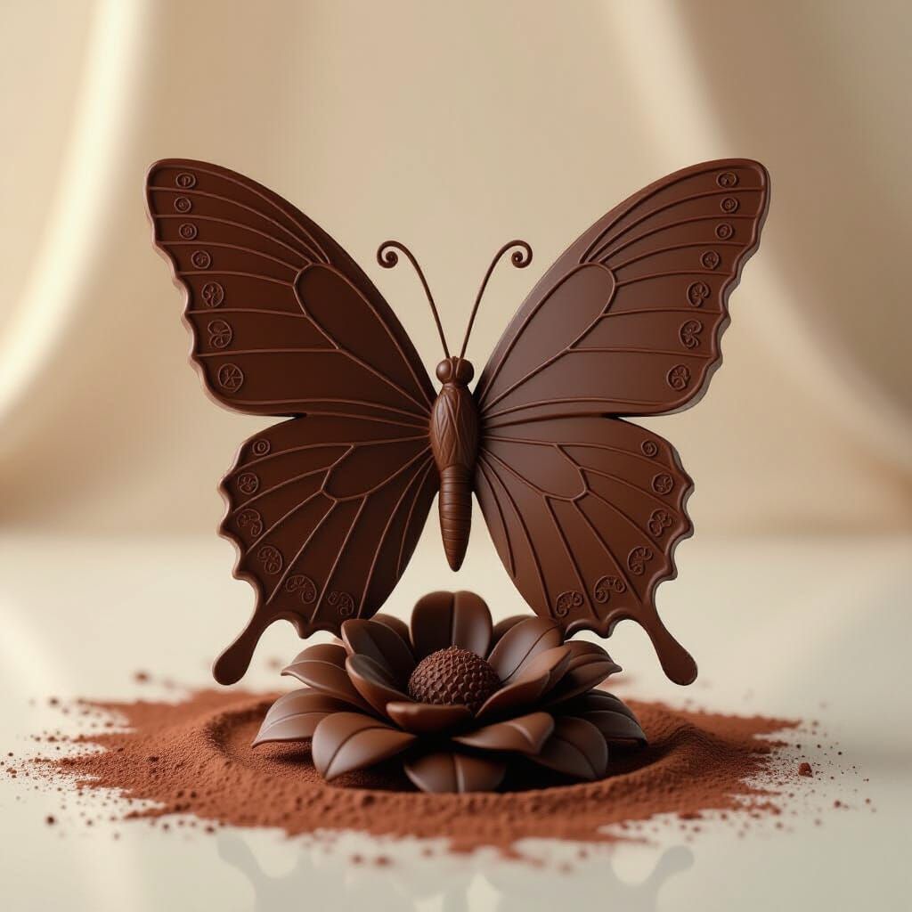 A chocolate sculpture of a butterfly   by @Veralith