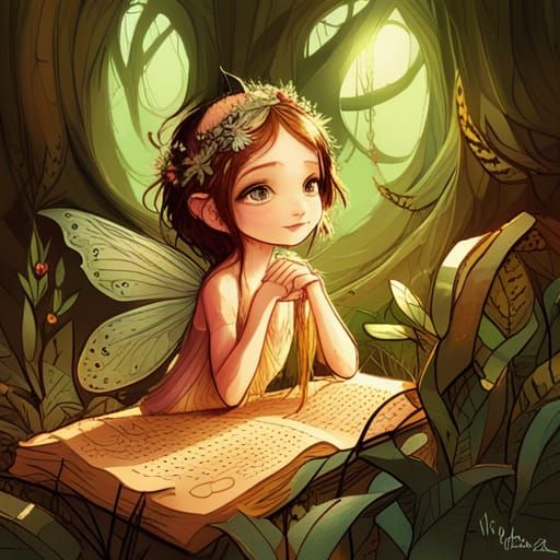 Fairy loves books - AI Generated Artwork - NightCafe Creator