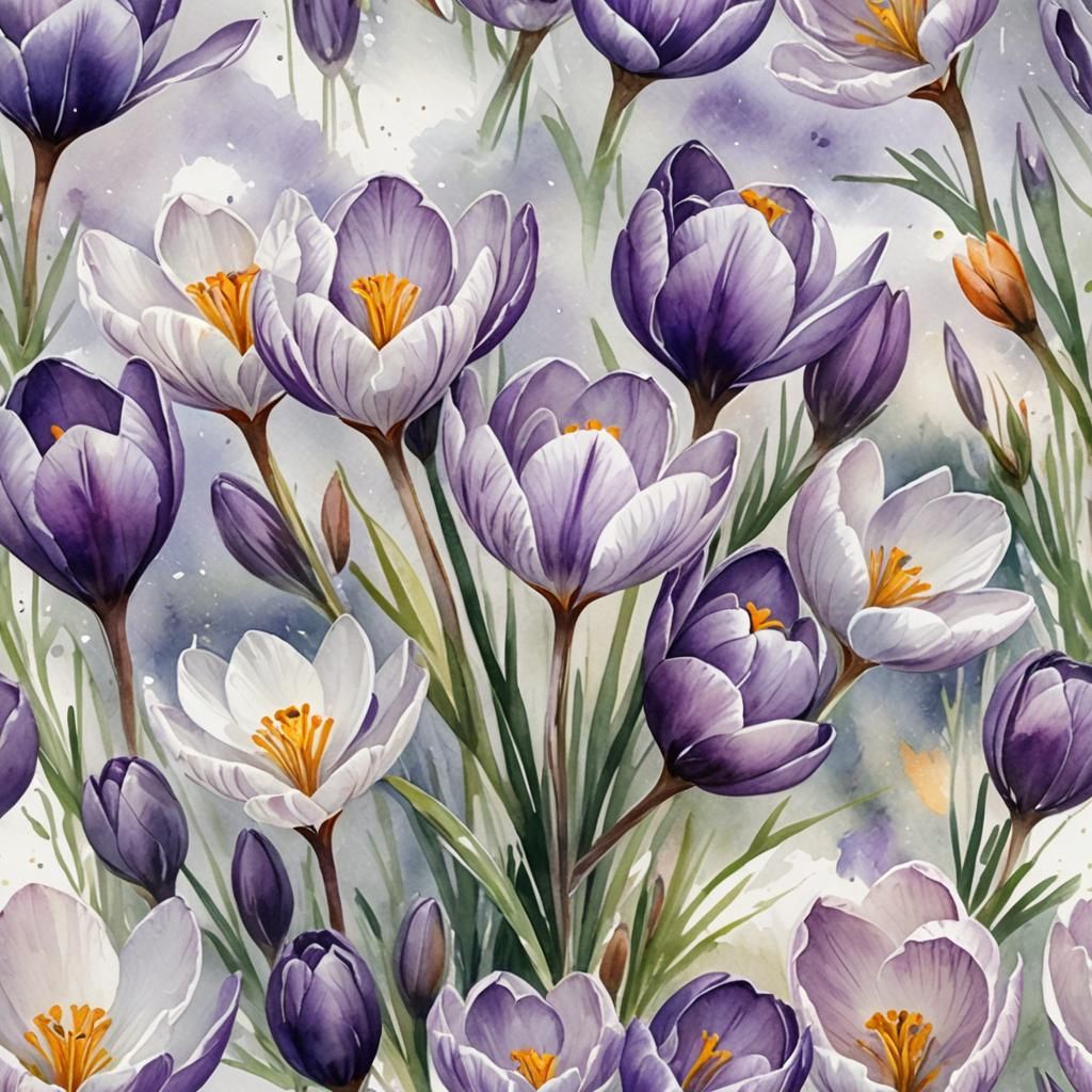 watercolor of a crocus