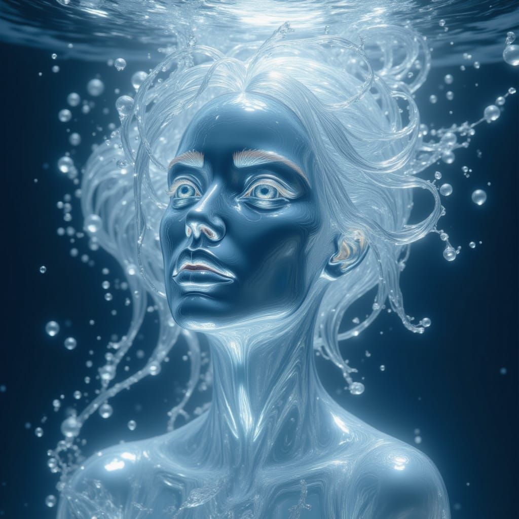 portrait made of transparent shining water water <lora:The Water of Red:1.0>