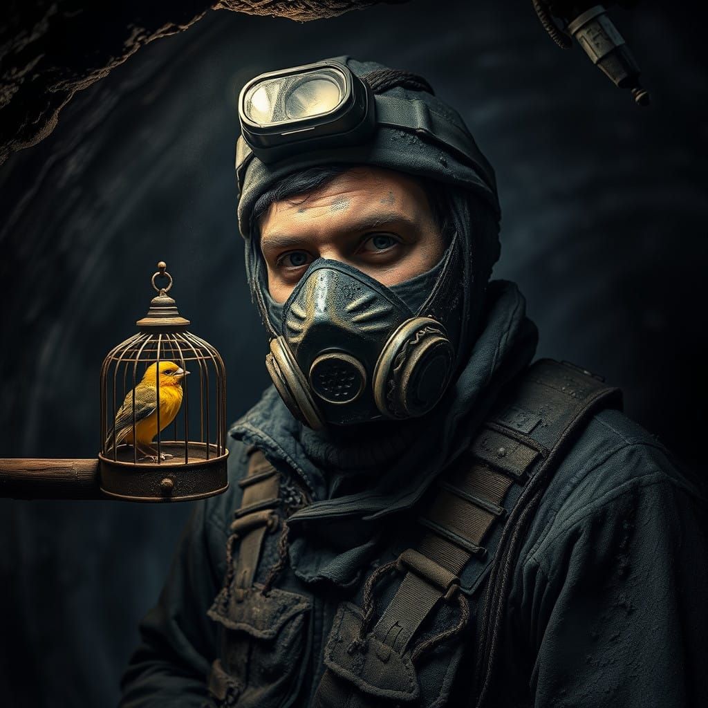 Coal Miner and Canary  by @jeanne french