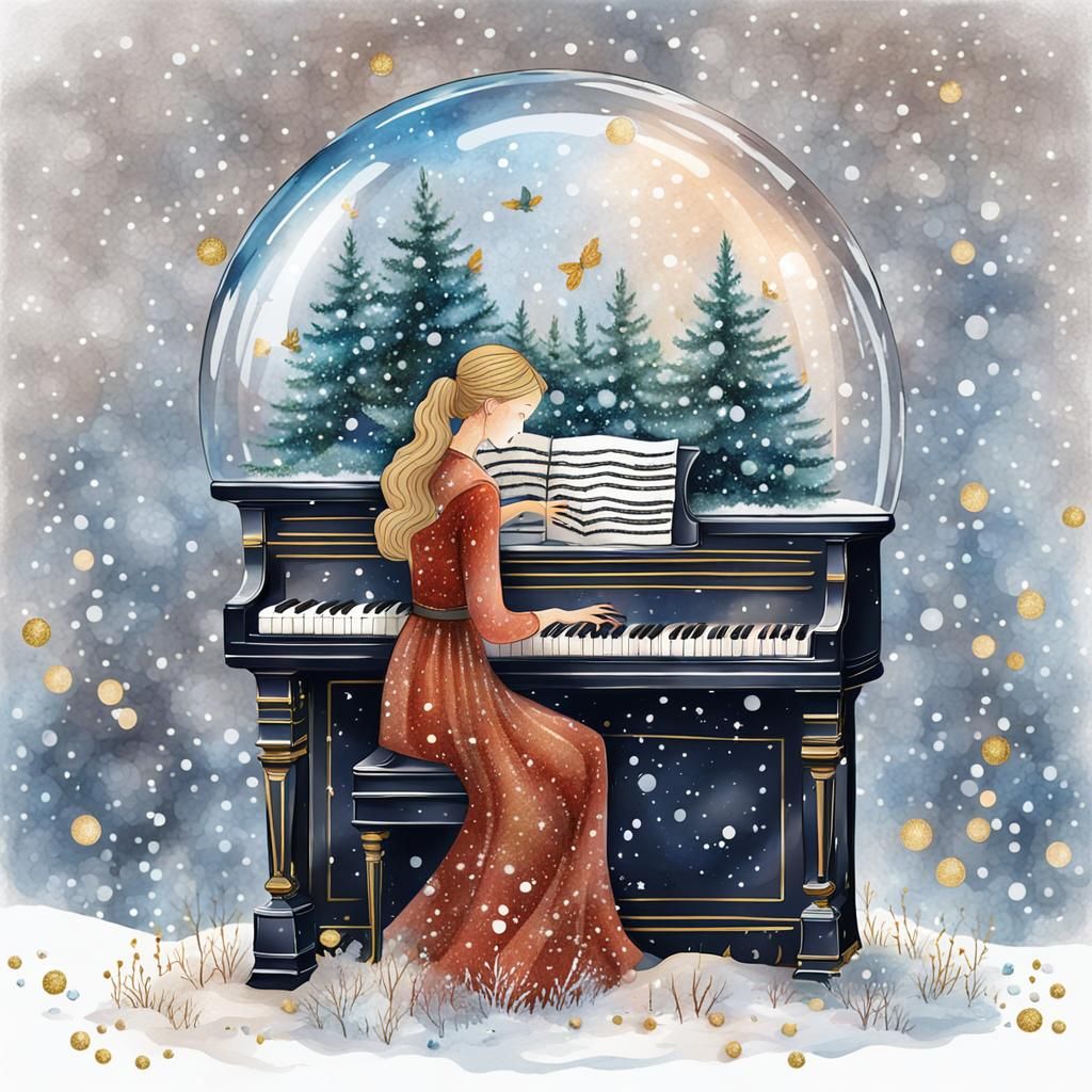 Snow globe in piano