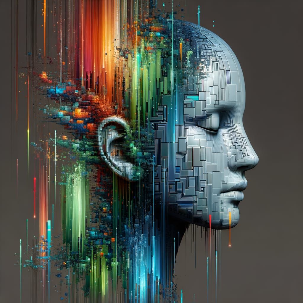 A Peaceful android figure   by @Gettafix