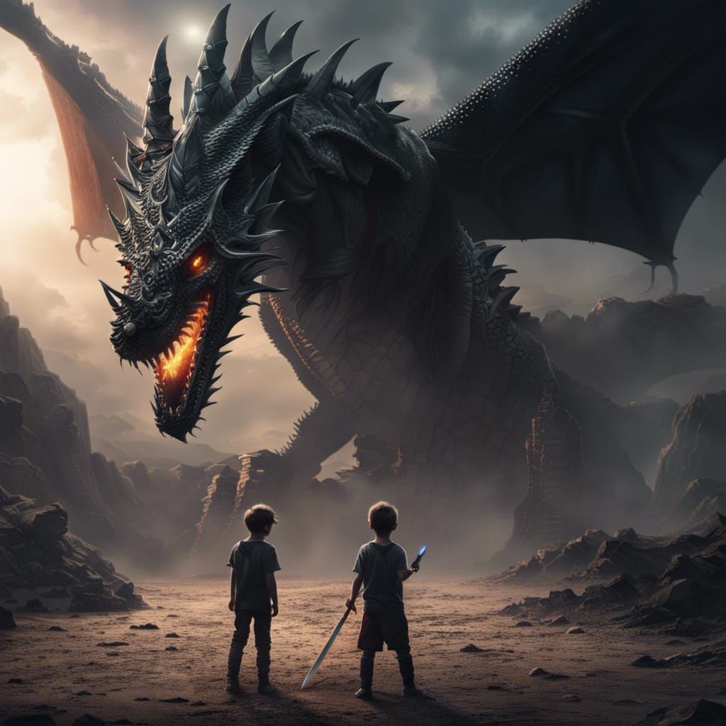 Boys and Dragon  by @Hesione