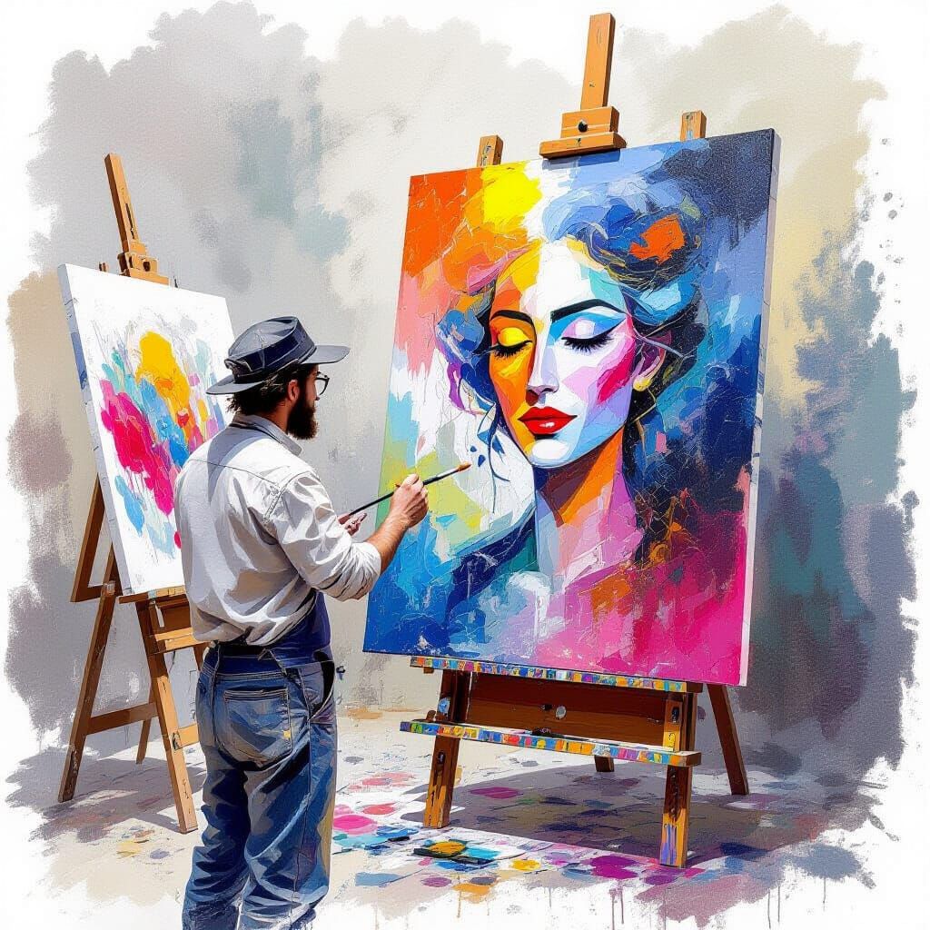 An artist becomes art as is creating   by @Steve Dufour