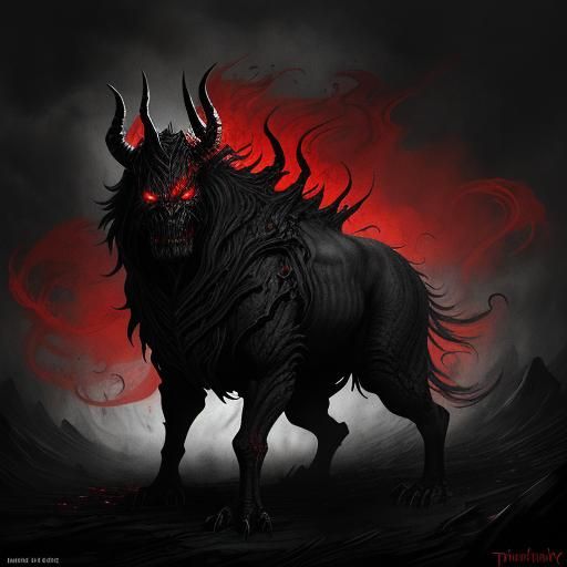 Majestic Demon Appears: Digital Fantasy Art