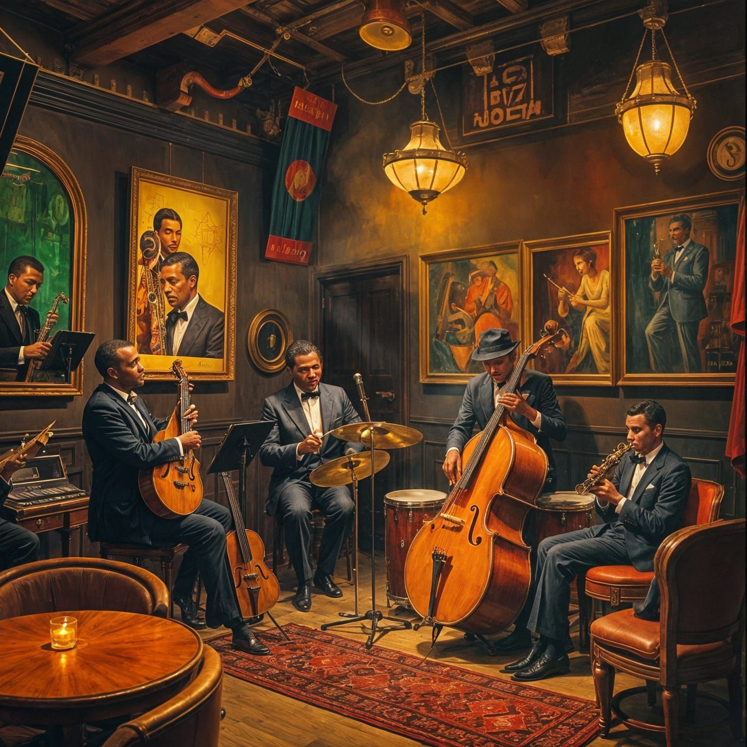 A jazz bar   by @AI IRISKA