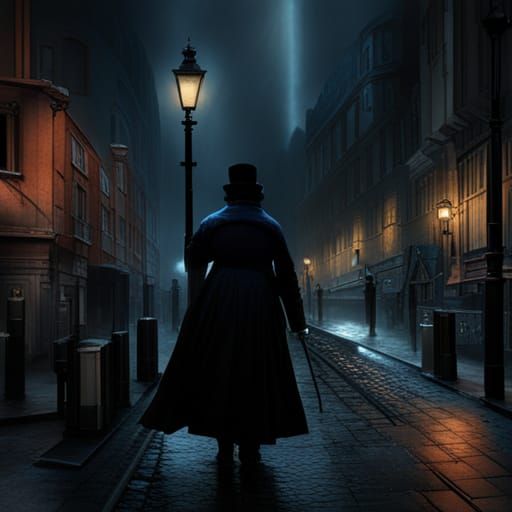 hyperrealistic 18th century gothic london, jack the ripper walks the ...