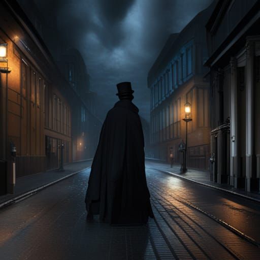 hyperrealistic 18th century gothic london, jack the ripper walks the ...