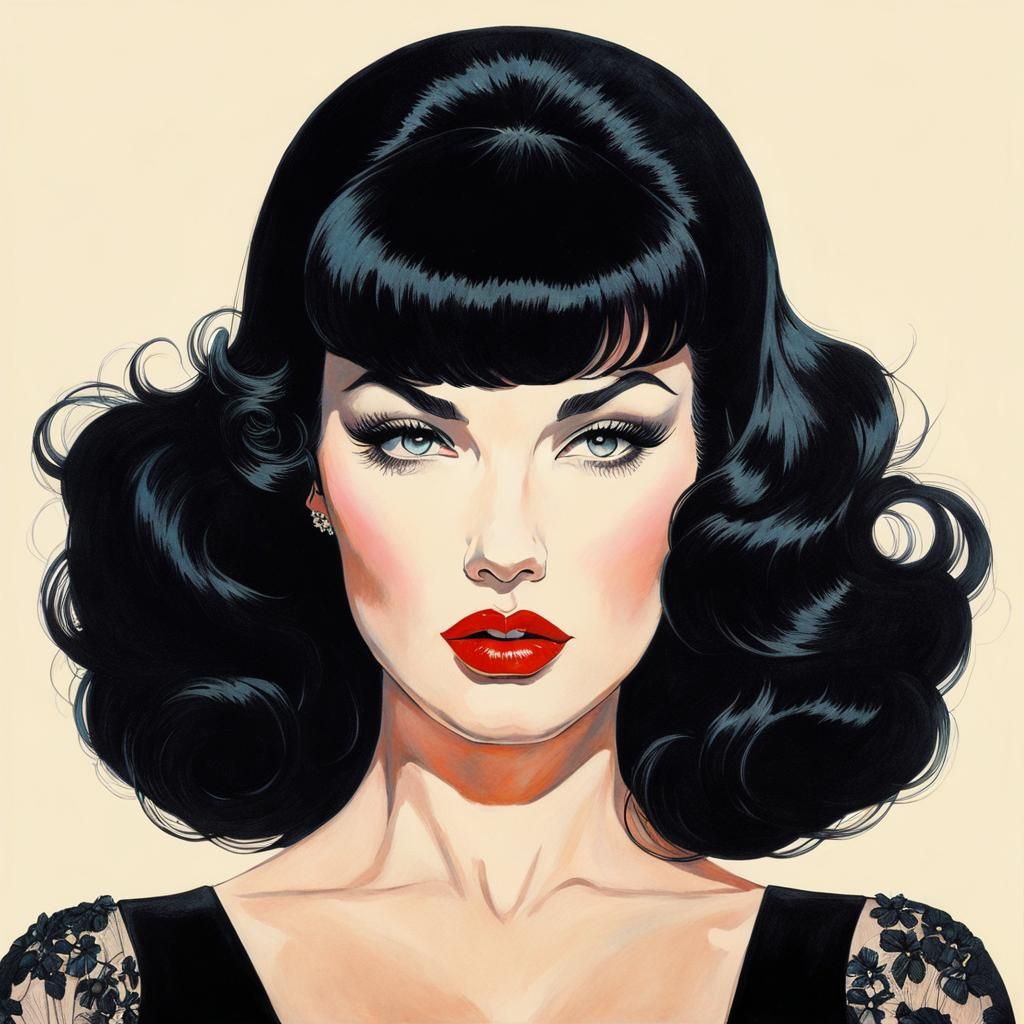 Gorgeous Betty Black by Per. - AI Generated Artwork - NightCafe Creator