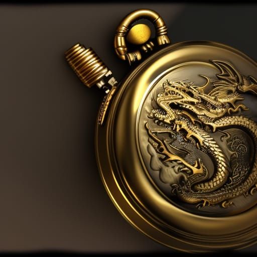 pocket watch with dragon design