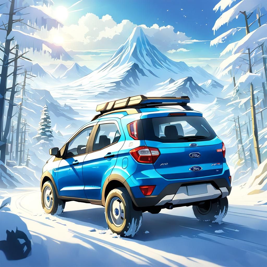 Ford KA artic expedition truck (Anime Key Visual, by Makoto ...