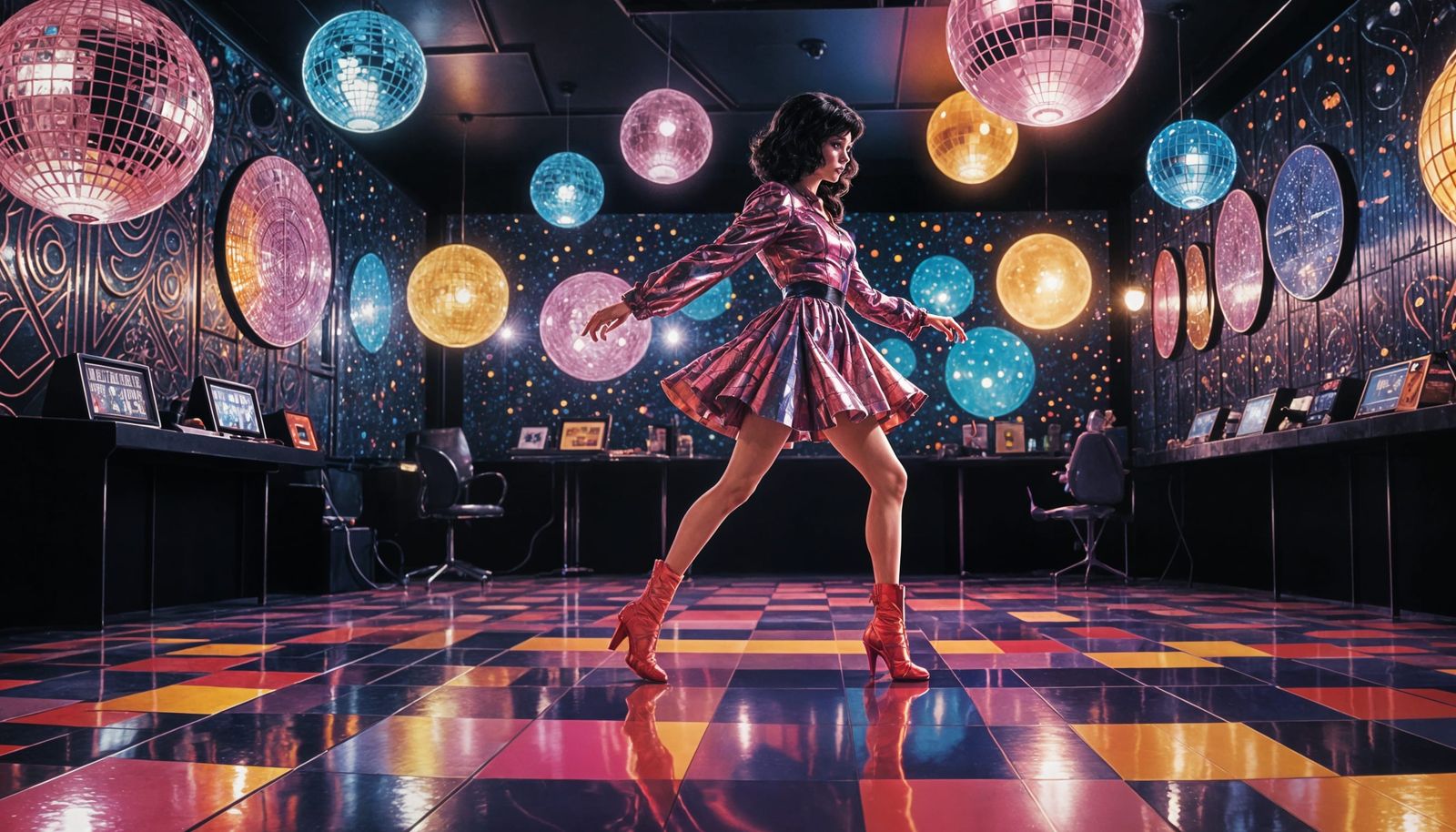 fairy tale Snow White dance pose on disco floor in the movie Saturday Night Fever poster art, animation ...  by @dmaster1968