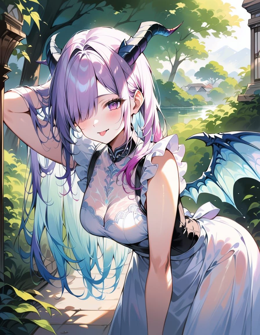 Violet-Cyan Dragon Maid