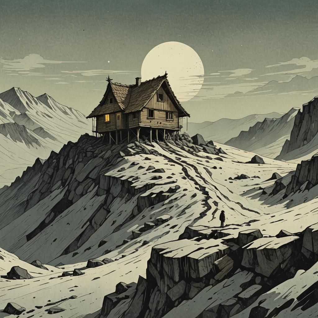 hermit hut, mountaintop