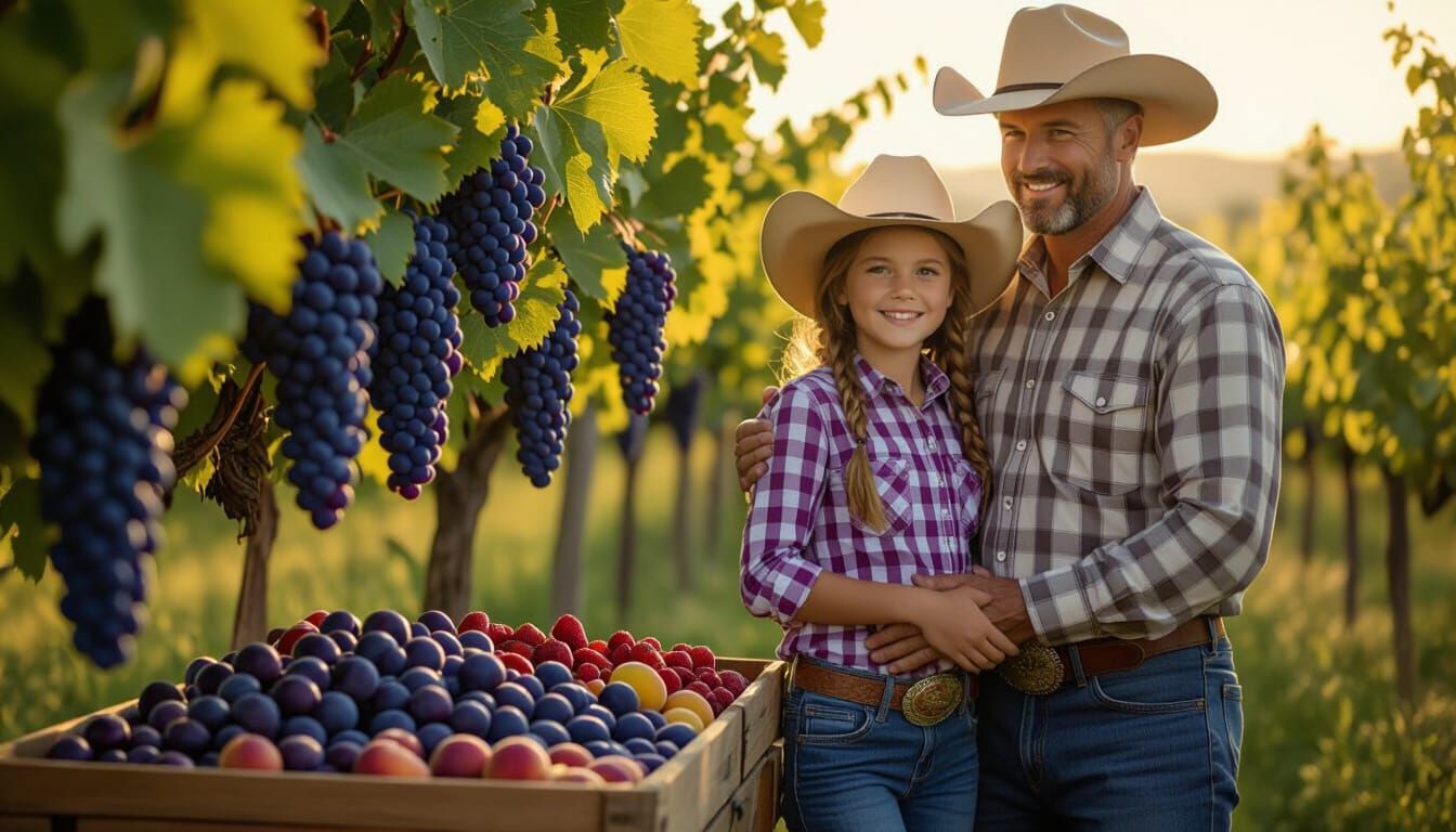 The little farmer girl checkin out her harvest with her dad) 